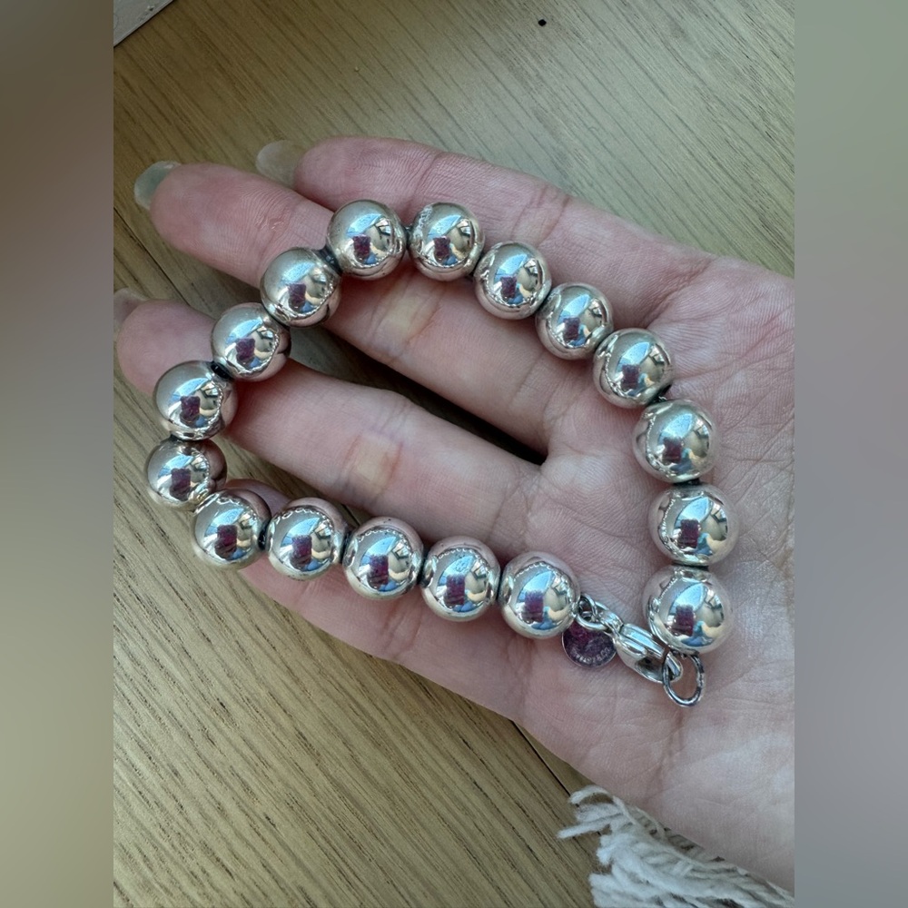 Tiffany & Co Ball Bead 10mm Sterling Silver Bracelet Shiny Excellent Condition - Picture 2 of 8